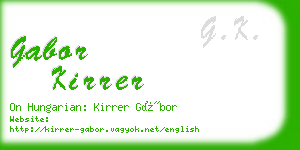 gabor kirrer business card